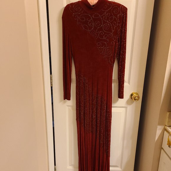 Vintage Lori Weidner Garnet Gown - Picture 8 of 14